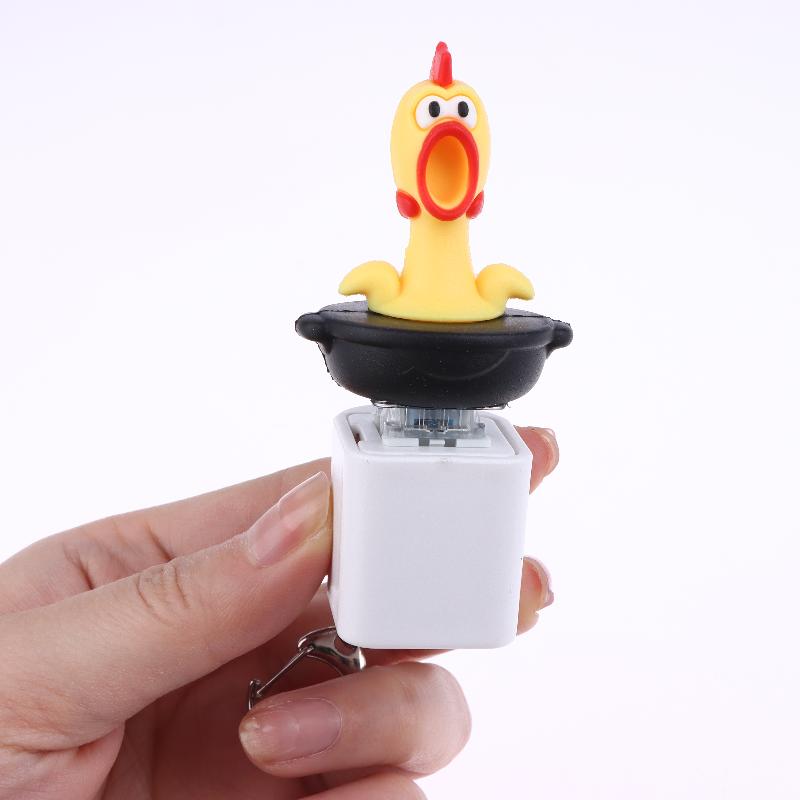 

1Pcs Stress Relief Plastic Toys Creative Cartoon Sharp Crying Chicken Voice Button High Aesthetic Edc Keychain For Children Gift