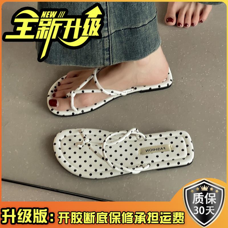 Korean Version of Niche Flip-flops Women's Outer Wear 2025 Summer New Casual Toe Soft-soled Slippers Beach Vacation Sandals