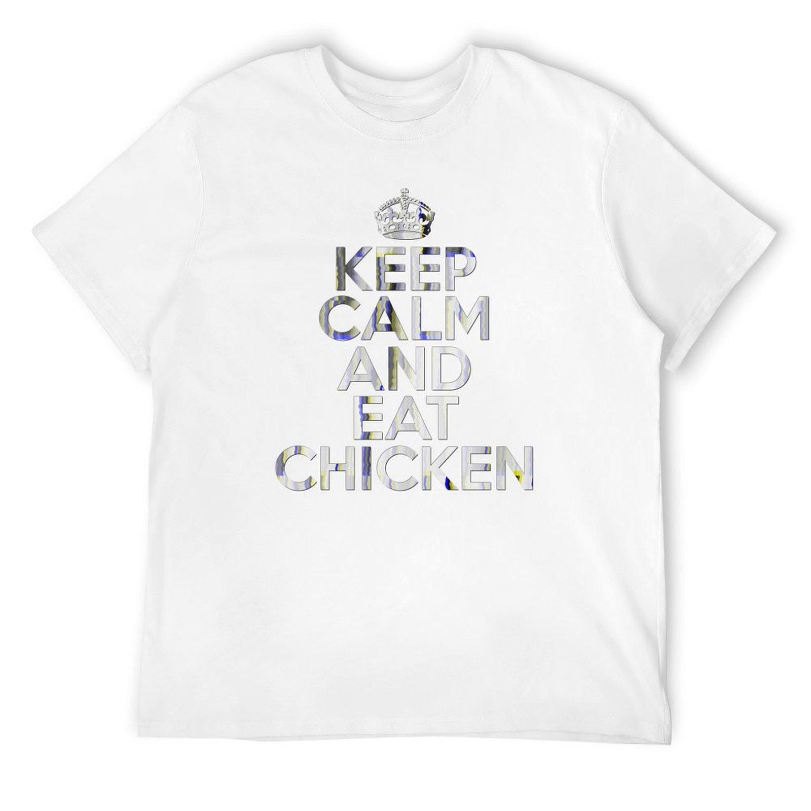 Сохраняй спокойствие и ешь курицу Футболка с коротким рукавом футболка свитшот рэперские графические футболки быстросохнущая мужская одежда S