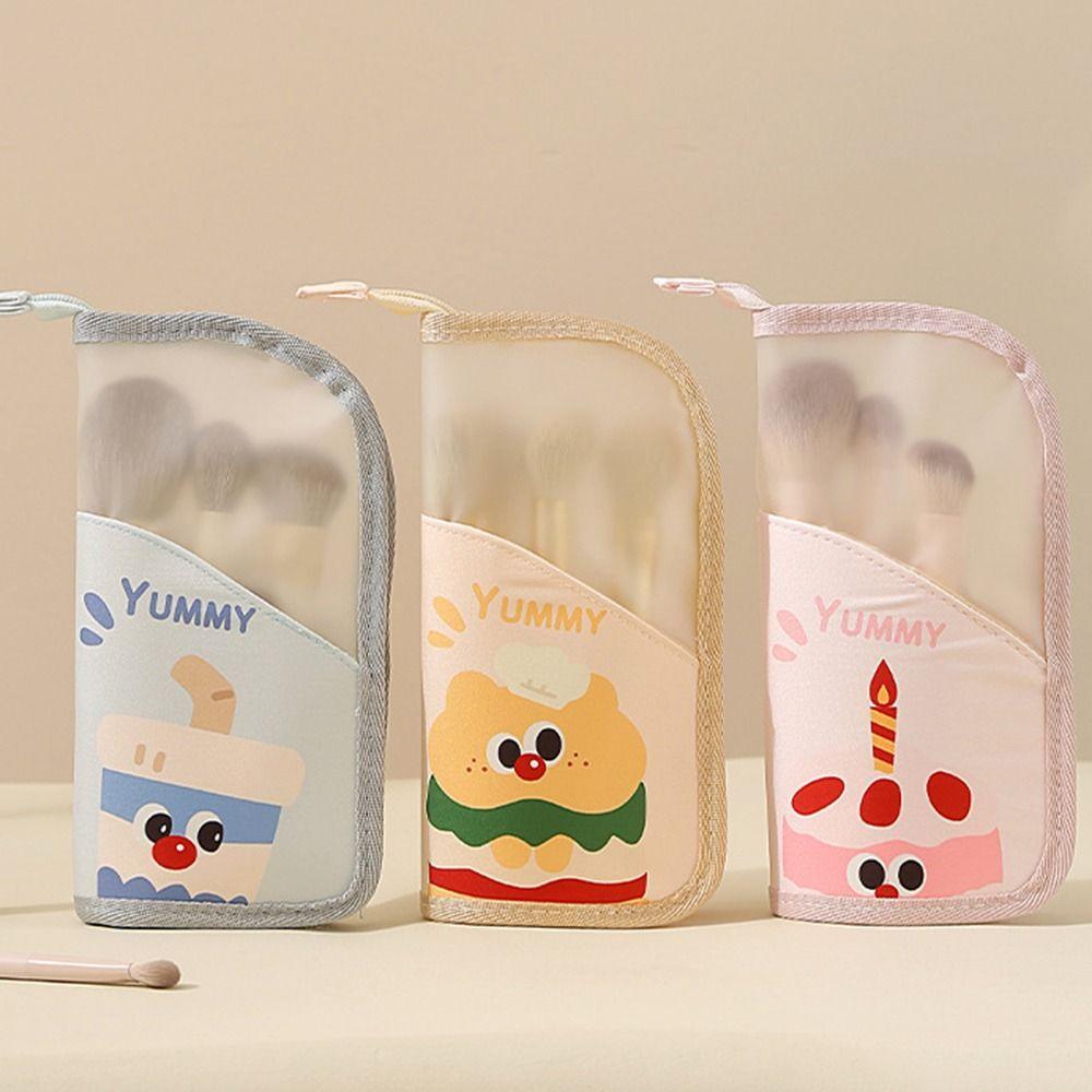 Waterproof Stand Cosmetic Bag Folding Design Makeup Brush Holder Daily Makeup Organizer