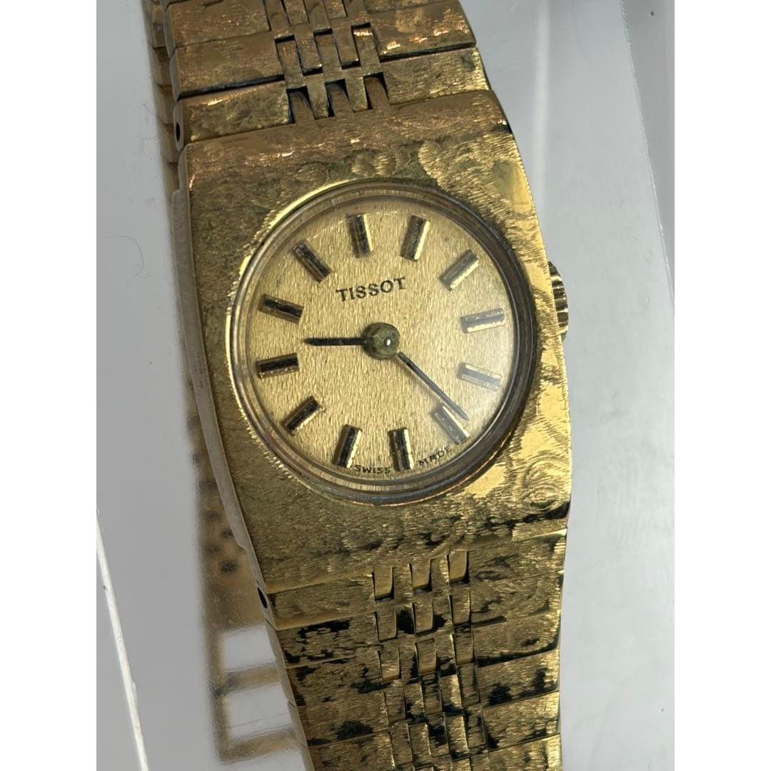 Used TISSOT hand-wound watch gold color vintage