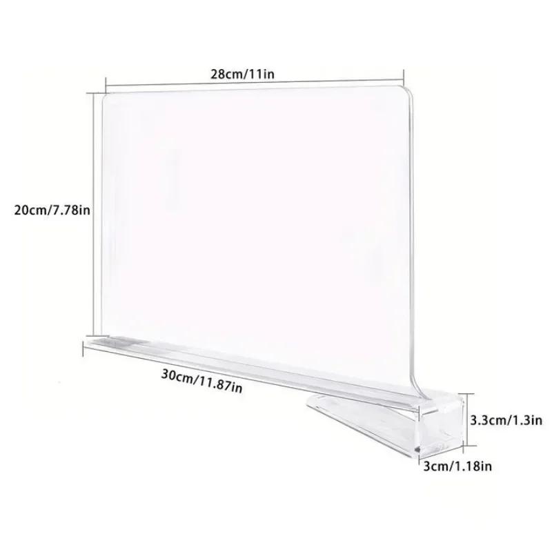 2PCS Clear Acrylic Closet Shelf Bookcase Divider Home Use Wardrobe Shelf Bookcase Divider Baffle Commodity Storage Organizer