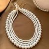 Beads Gray Pearl Necklace Imitation Clavicle Chain Fashion Beaded Choker  Jewelry