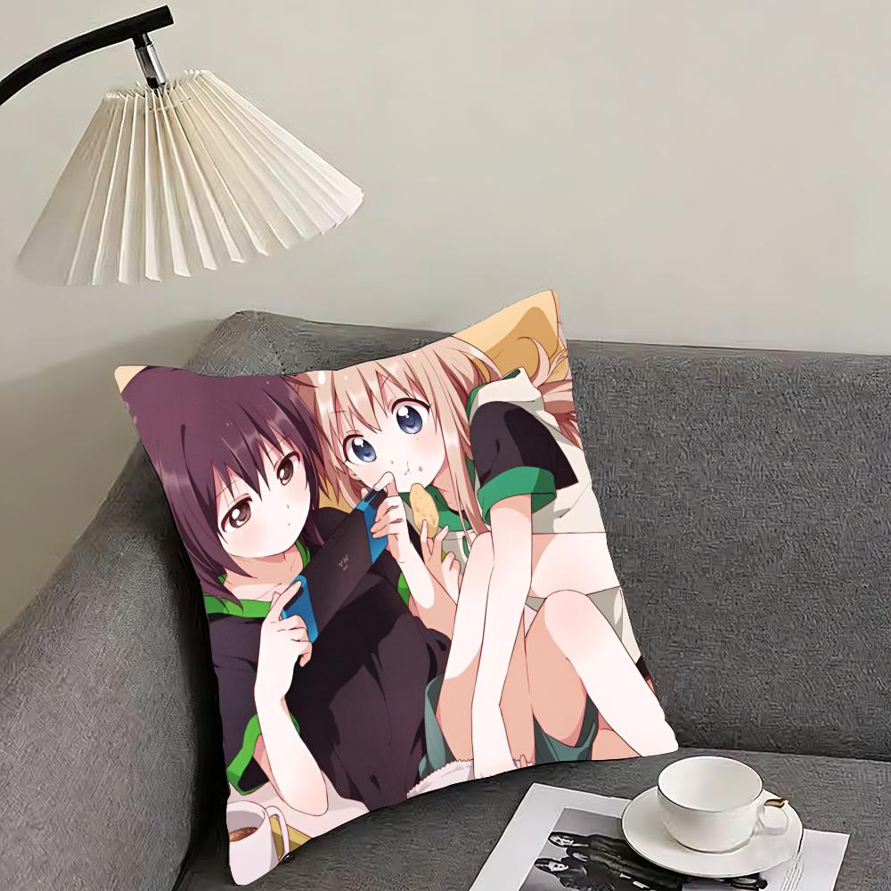 Yuru Yuri Cushion Cover Reversible Plush Pillow Cover – For Car, Sofa, Bedroom, Perfect As a Gift.