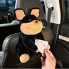 Tissue Storage Box For Car Cartoon Animal Plush Napkin Dispenser Holder Easy Installation Car Headrest Tissue Organizer For