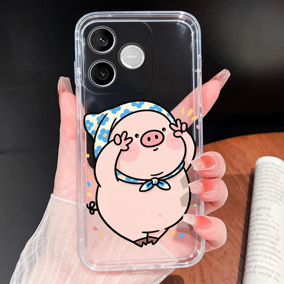 Phone Case For Honor 600 Lite 500 Smart 5G Cute Fish Bubble Phone Cover Soft Transparent Silicone Anti Slip Lightweight Funda