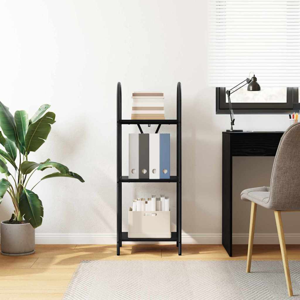 Bookshelf Black Oak Effect 40 X 30 X 109 Cm Engineered Wood