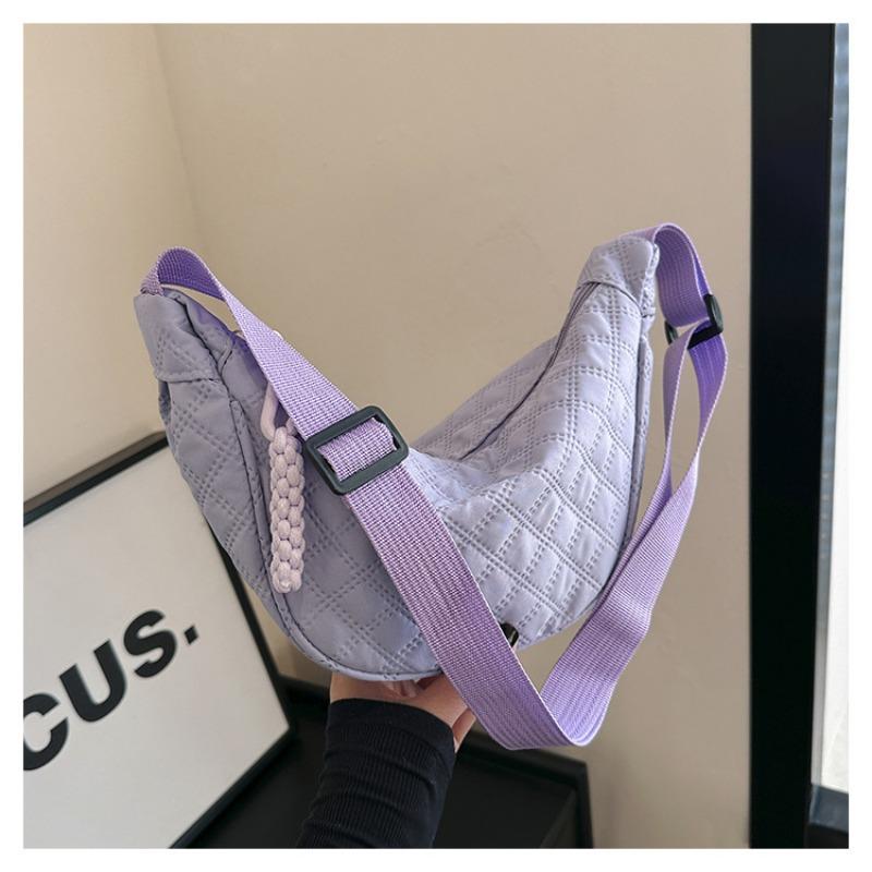 Bag women's new one-shoulder crossbody dumpling bag large-capacity tote women's bag solid color casual versatile nylon cloth bag tide