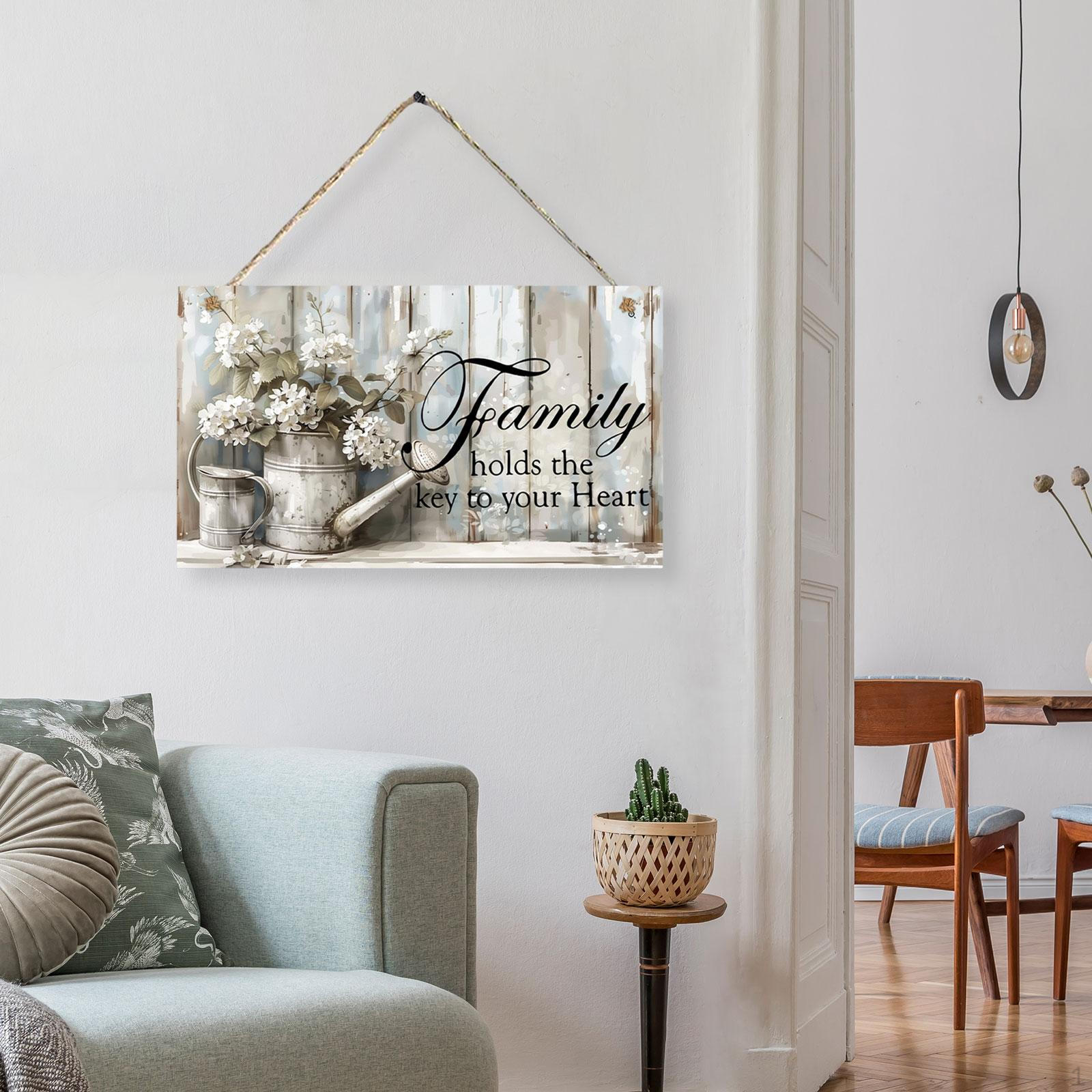 

Семейный дом Настенное искусство Подвесная деревянная табличка - Декоративная табличка для дома Gray