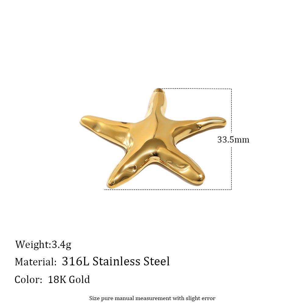 

MamacitaSlay 316L Stainless Steel Threaded Sun Starfish Charms Earrings Necklace Bracelet DIY Pendant Waterproof Jewelry Gifts