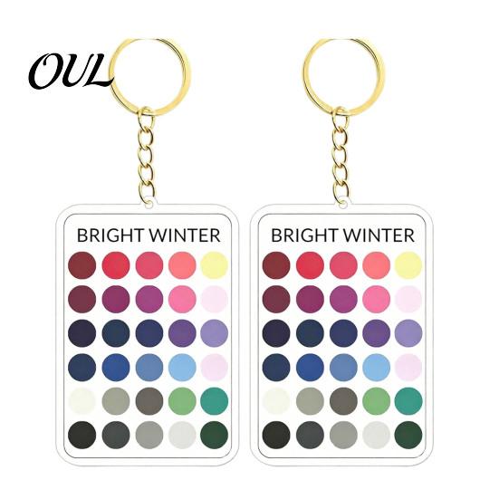 Kleiderschrank Farbabgleicher 2 Stück Palette Schlüsselanhänger Anhänger, Klares Acryl Saisonanalyse Muster Schlüsselanhänger, Karte, Geschenke für Modefans Make-up Guide