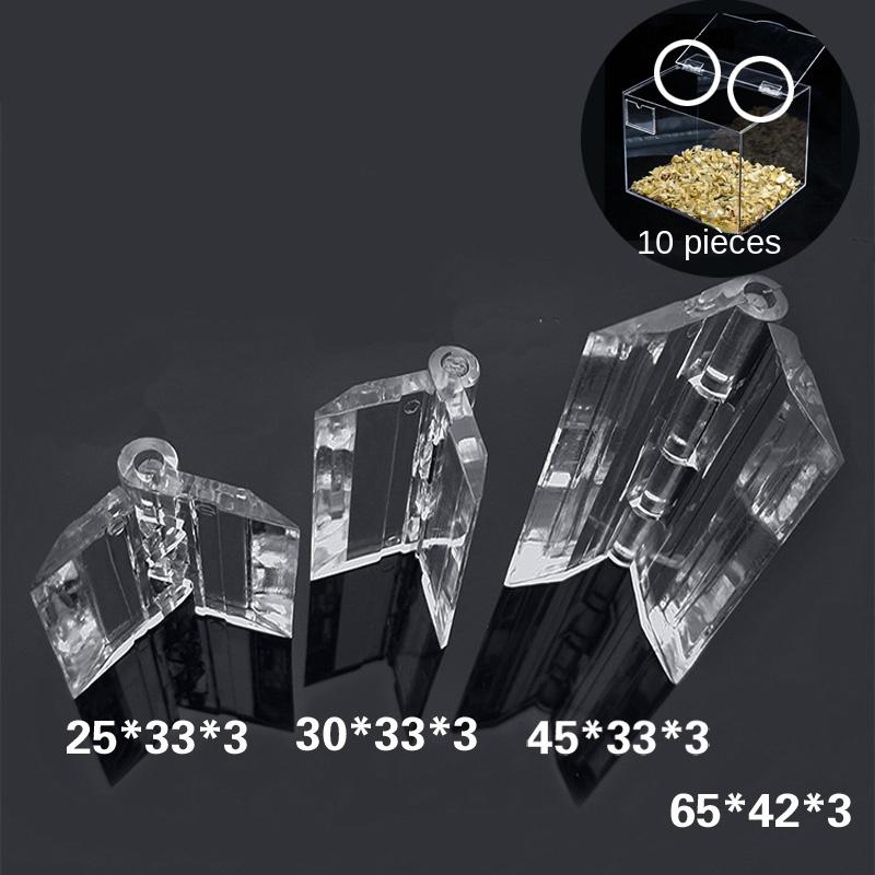 10Pcs Transparent Plastic Folding Hinges Durable Clear Acrylic Hinge Tools Cabinet Hardware Furniture Cabinet Door Hinges