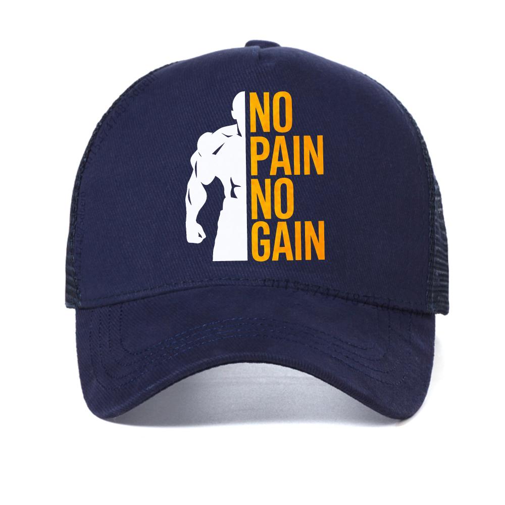 NO PAIN NO GAIN baseball cap fashion casual adjustable Sports Caps summer unisex mesh sun hat Breathable Snapback hats