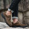Fashion Outdoor Men's Casual Hiking Shoes Men Non-slip Walking Footwear Genuine Leather Male Comfortable Loafers Male All-match Flats