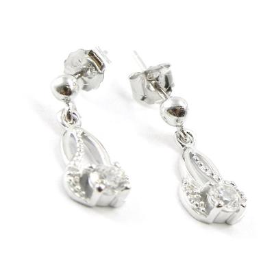 [I4728] - Silver Earrings 'Scarlett' Silver White (rhodium-plated) - 8x17 Mm