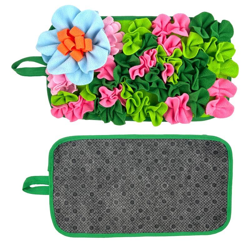 Small Animal Feeding Mat Suitable for Rabbits Dogs Hedgehogs Guinea Pigs Mice Interactive Cute Flowers and Fun Feeding