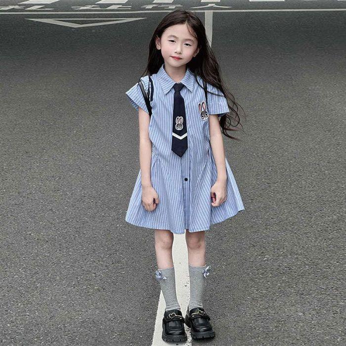Girls Summer Korean School Dress Princess Dress Cute and Stylish 120