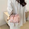 Fashionable Simple and Fashionable Korean Version Drawstring Bag for Women In Spring and Summer New High-value Crossbody Bag Bucket Bag for Women