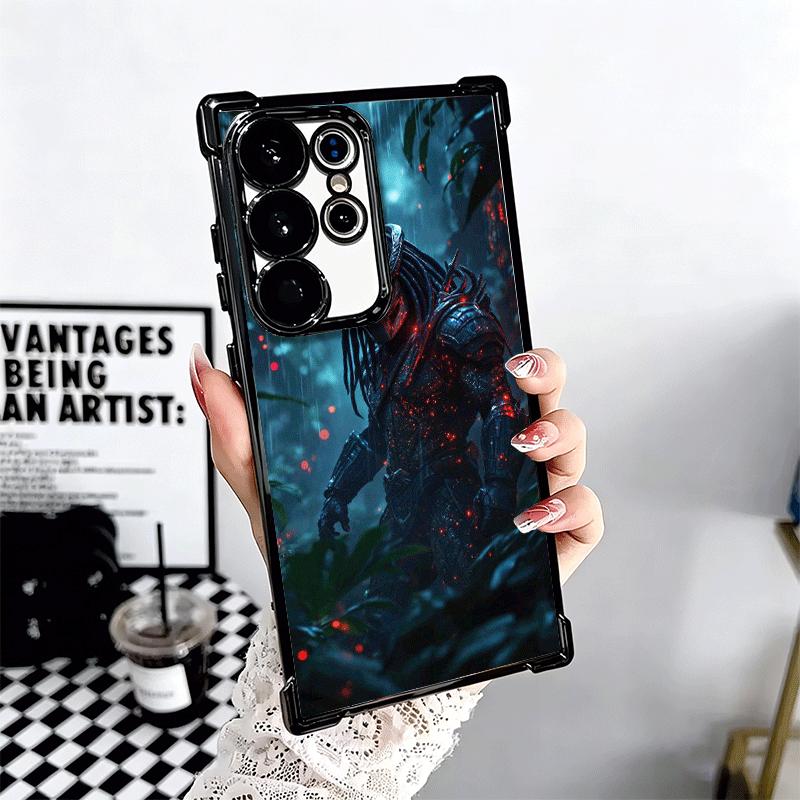 A-Alien Vs P-Predator Plating Phone Case For Samsung Galaxy S24 S25 FE S26 Edge S23 Ultra S22 S21 Plus S20 Anti-Fall Airabag Cov