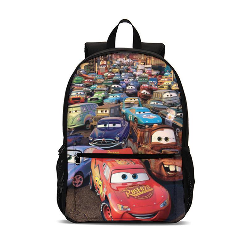 Cars Movies Cartoon Backpack For Kids With Nylon Material And Spacious Design