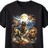 TRex Triceratops Dinozaur Księżyc Błyskawica Grafika Koszulka Unisex S5XL