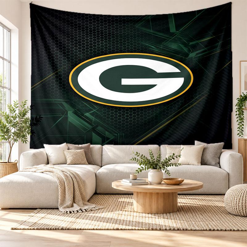 Green Bay Packers Wall Tapestry, Soft Fabric Wall Hanging, Decorative Backdrop For Bedroom Home Wall Art
