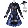 Kuroshitsuji Arc de la Sorcière Verte Costume Cosplay Ciel Rose Noir, Tenue de Scène Anime Jeu