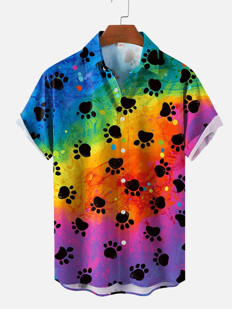 Men'S Cute Cat Printed Casual Shirt Daily Wear 3D Printing Classic Short Sleeve Shirt Fashion Hawaiian Shirts For Women Hrajuku