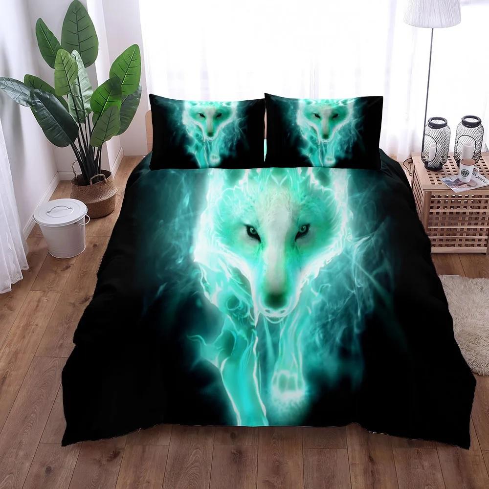 Indian Bohemian Dreamcatcher Wolf Brown Bedding Set King Queen Double Full Twin Single Size Bed Linen Set