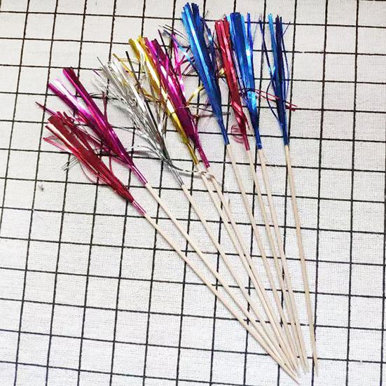 100 Stück Lebensmittelstäbchen, glitzernd, rutschfest, bunte Einweg-Party-Salat-/Kuchen-/Obststäbchen, Urlaubsbedarf