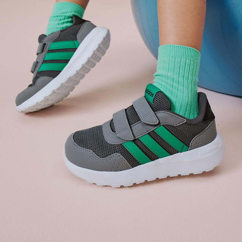 Adidas Abrasion Resistant Low top Kids Lifestyle Shoes Dark Gray Lawn 31.5