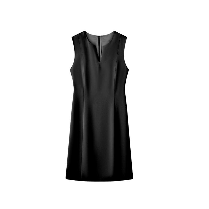 

[LR order] Spring and suer classic chic high-intelligence minimalist V-neck dress women s new small black dress S чёрный