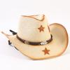 Popular Western Cowboy Straw Hat Men's and Women's Fashion Shade Straw Hat Classic Outdoor Western Cowboy Hat