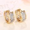 Two Tone Filigree Huggie Hoop Earrings for Women Vintage Lace Pattern Small Hoop Earrings Elegant Daily Jewelry