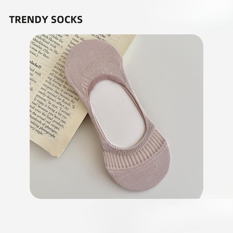 

Женские летние тонкие универсальные однотонные пот-абсорбирующие дезодорирующие силиконовые нескользящие короткие носки-лодочки 1 pair