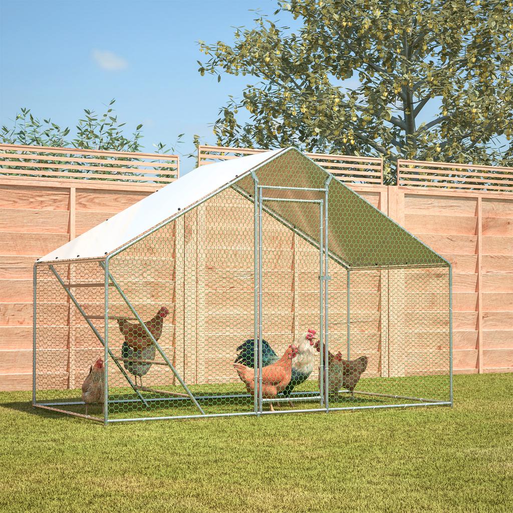 Robust Chicken Coop with Run & Ladder - Secure, Weatherproof & Easy-Clean Habitat for Poultry, Birds & Small Animals