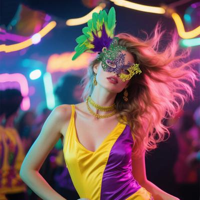 2Pcs Mardi Gras Outfit Mardi Gras Poncho Scarf Shawl Masquerades Mask Mardi Gras Costume Accessories for Carnivals Party