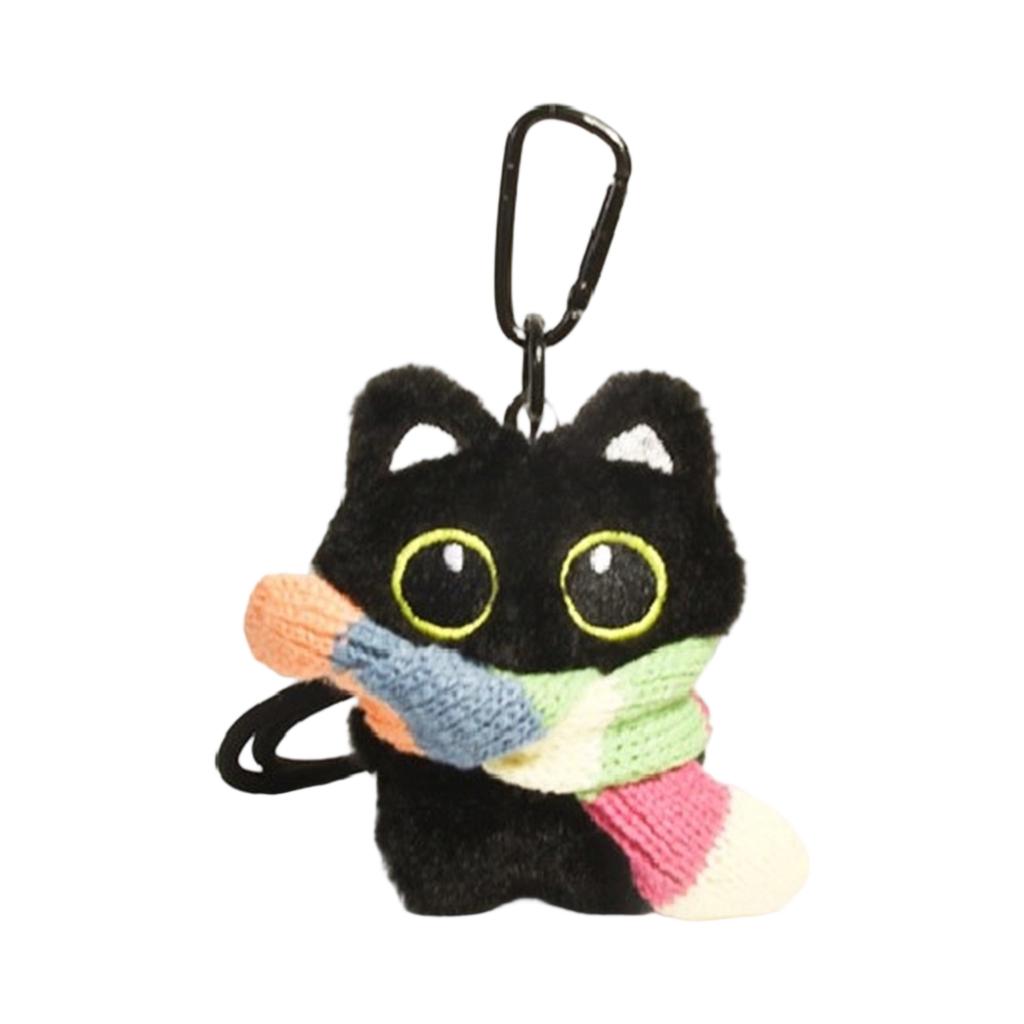 Stylish Adorable Black Cats Bag Charm Plush Doll Portable Accessory for Handbag Decoration and Special Occasions