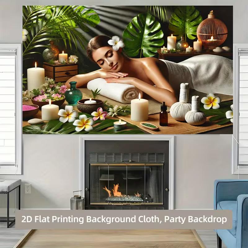 2D Wellness Spa Backdrop, Relaxing Massage Photography Background