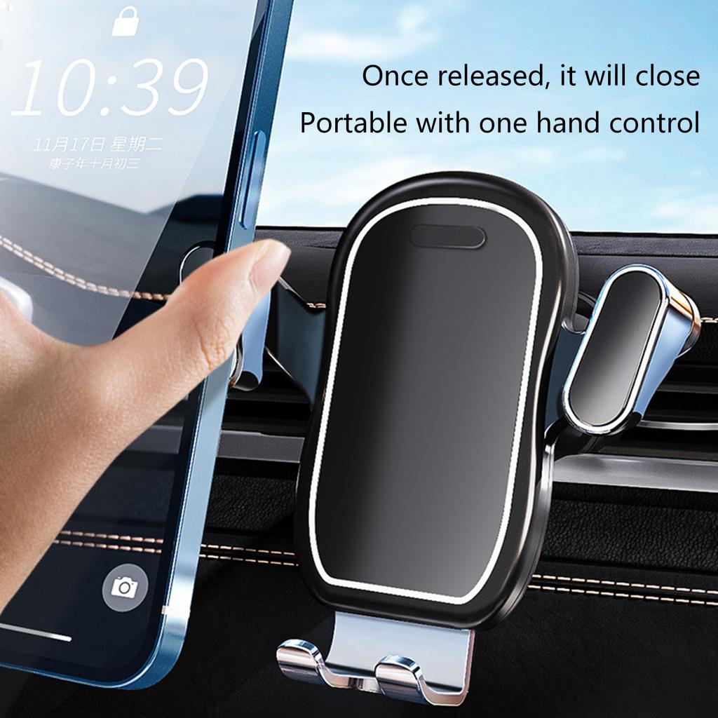 Car Phone Holder Mount 360 Rotatable Air Vent, Phone Mount for Car Metal Hook Clip Cellphone Holder for 4.7inch-7inch