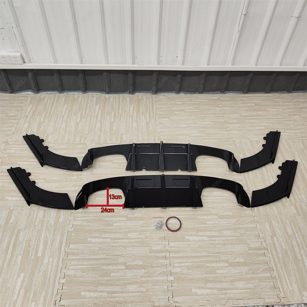 Car Rear Bumper Splitter Lip Diffuser V Style For BMW 2 Series F87 M2 M2C Coupe Competition 2016-2022 ABS Black Bodykits Tuning
