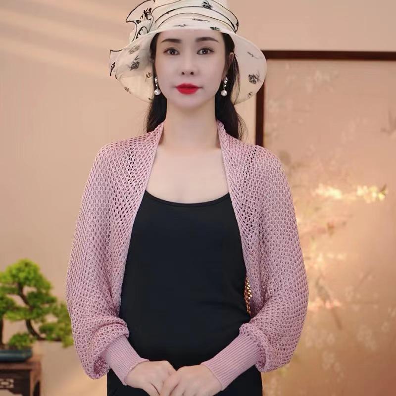 Ice Silk Shawl: Air-conditioned Sleeved Cardigan, Slimming Knit Outerwear, Trendy Short Dress