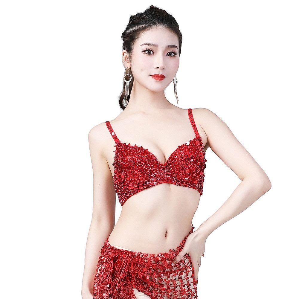 Sparkle Belly Dance Bustier Bra Padded Stage Performance Top Charming Show Costumes  Festivals