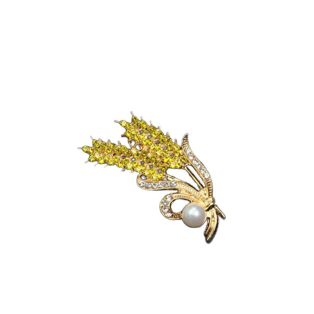 Broșă Aurie de Grâu High-End pentru Femei - Accesoriu Versatil pentru Sacou și Pin Anti-Expunere