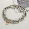 Punk 2 Pcs/Set Plastic CCB Beads Chain Necklace for Women Vintage Small Heart Choker Necklace Simple Fashion Jewelry Gift