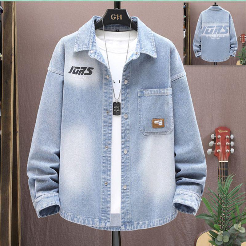 Men's Spring/Autumn Denim Suit: 2025 New Lapel Jacket & Shirt Set for Students