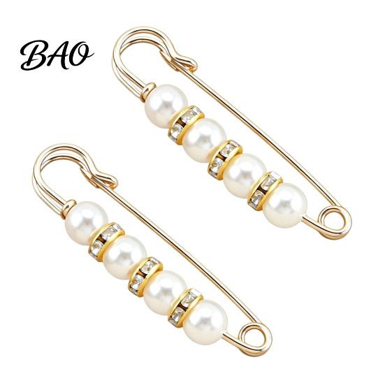 Invisible Waist Button 2Pcs Faux Pearl Tightener for Pants, Reusable Cincher Pin Pants Waistband Loose Jeans, No Sewing Skirts Neckline Fixation Clip