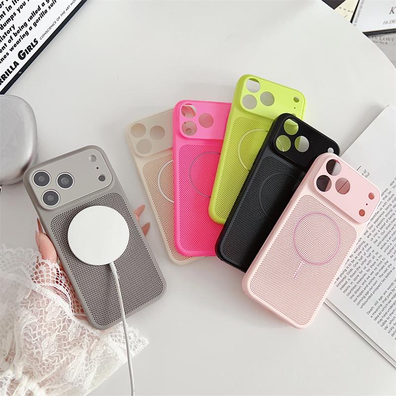Breathable Heat Dissipation Magnetic For Magsafe Case For Apple iPhone 17 Air 16 15 14 Plus 13 12 Pro Max Shockproof Hard Cover