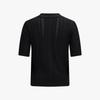 FAIRLIAR GOLF Scallop Ribbon Button Short Sleeve Knit (Black)