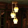 Miniature Dollhouses Chandelier Lamp 1/12 Scale Three Head Ceiling Lamp for Living Room Display Landscape Accessories